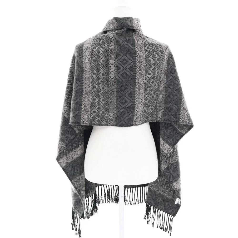 Aldo Button-Up Shawl Wrap Women's O/S Gray Fall Transitional Classic Career Warm